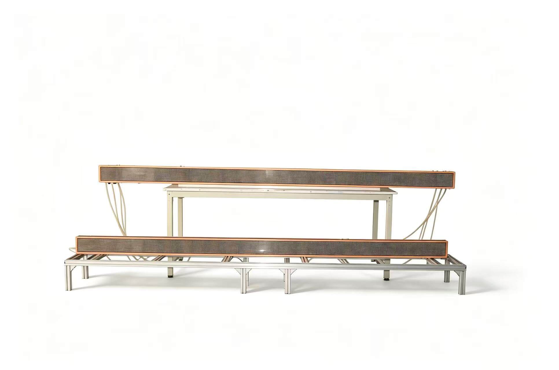 Long dual‑bank UV‑LED curing lamp head assembly