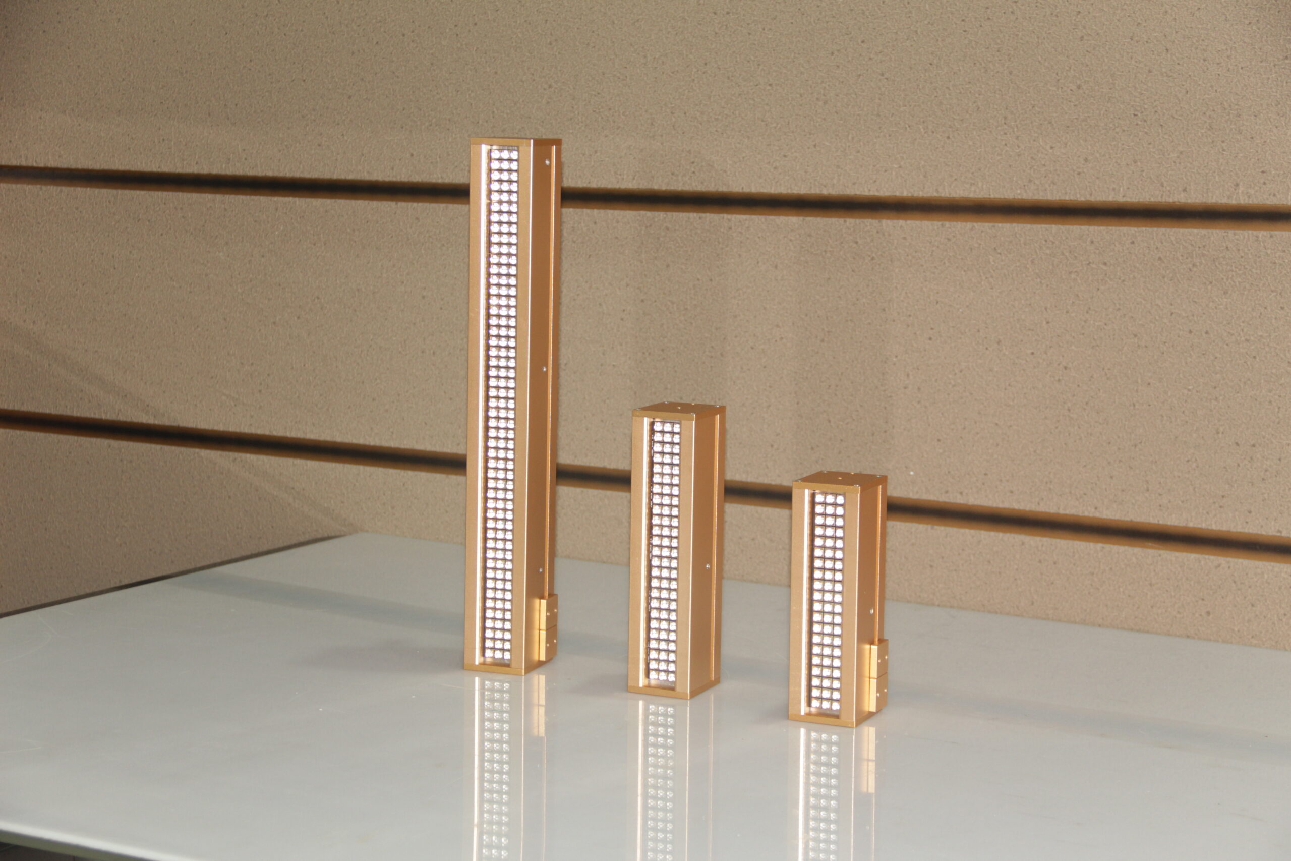 Different sizes golden UV‑LED curing lamp heads